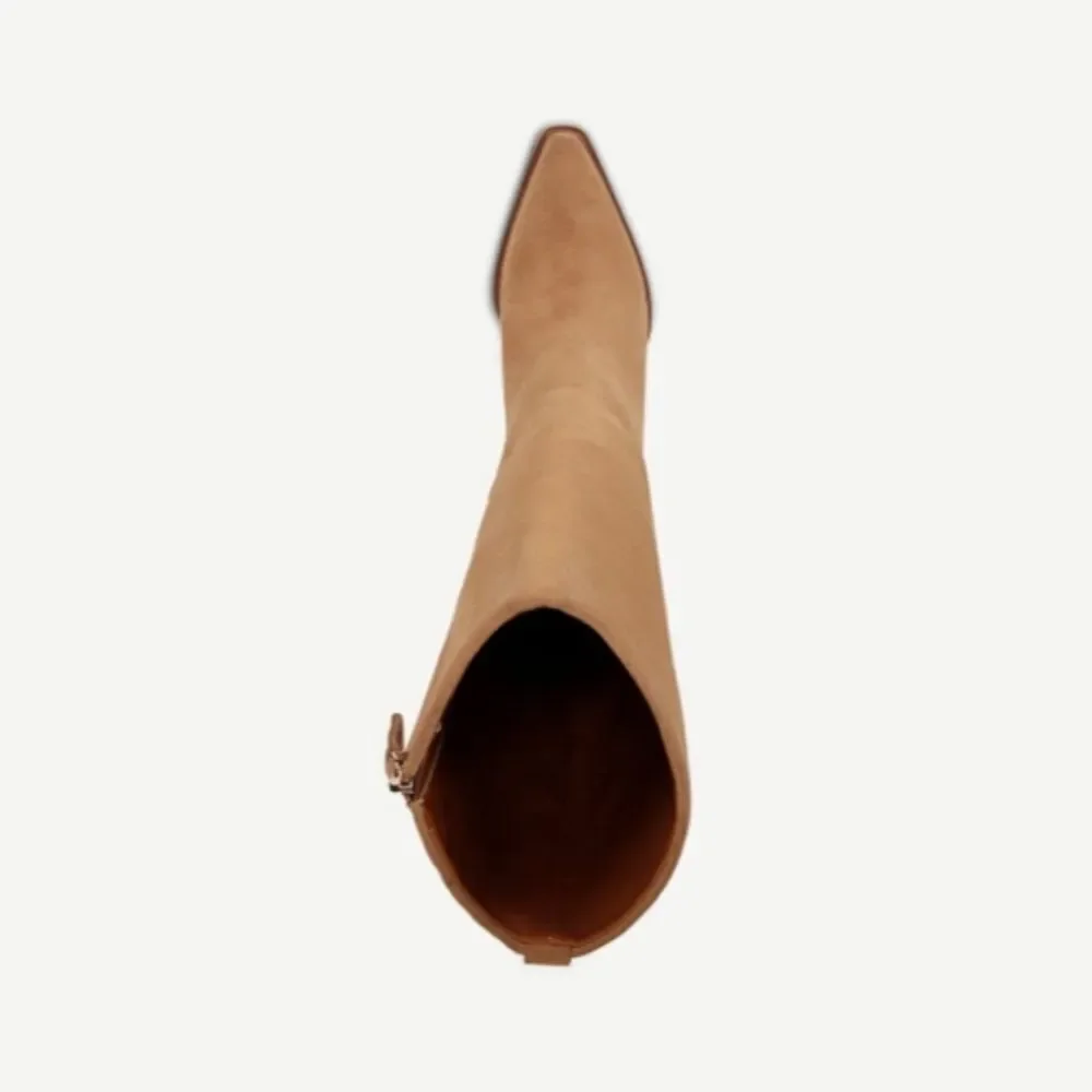 Franco Sarto Jasmine Knee High Boot In Pastorial Taupe Beige Suede